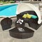 Costway Patio Rattan Daybed Cushioned Sofa Adjustable Table Top Canopy W/3 Pillows